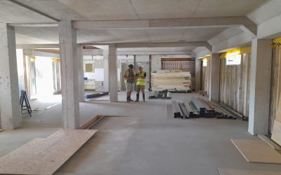 Inside the new boathouse